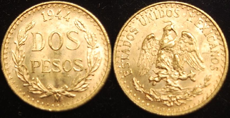 North America, Mexican Gold 2 Pesos, Circulation Strikes (1919